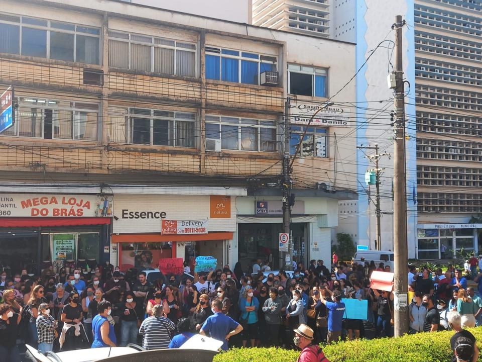 Foto 11 de 14 — Servidores Municipais realizam novo protesto em Araraquara nesta terça-feira (19)